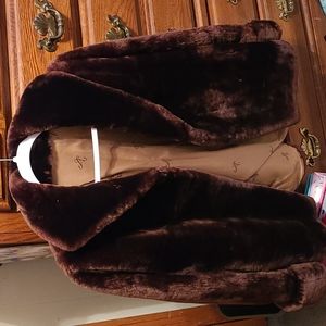 Brown fur coat, would fit a size medium well